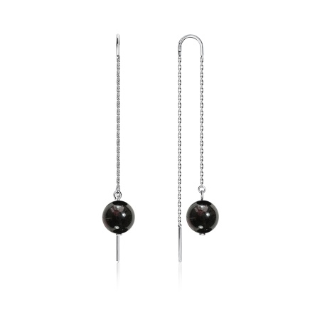 Серьги из серебра с гранатами