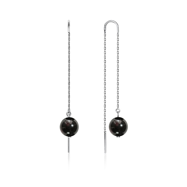 Серьги из серебра с гранатами