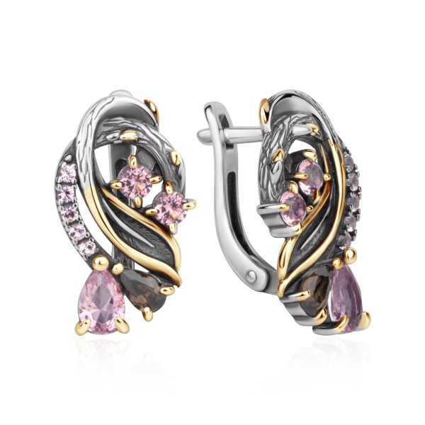 Серьги из серебра с ситаллом