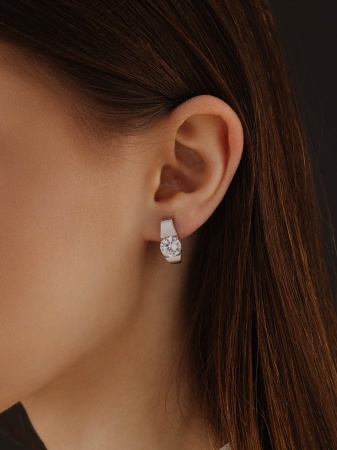 Серьги из серебра с фианитами