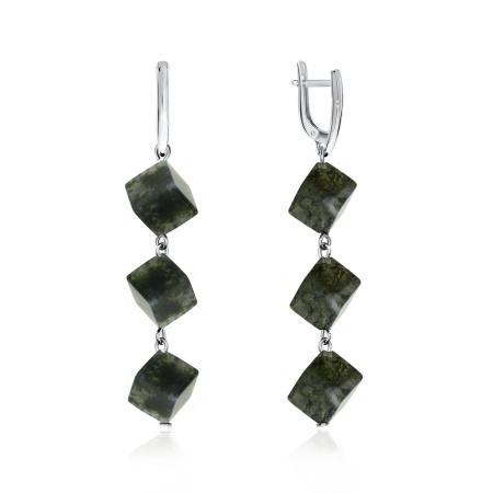 Серьги из серебра с агатом