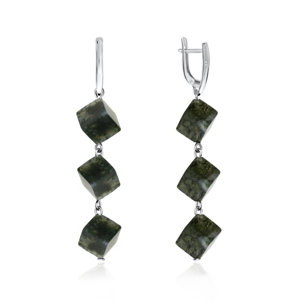 Серьги из серебра с агатом