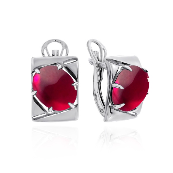 Серьги из серебра с агатами