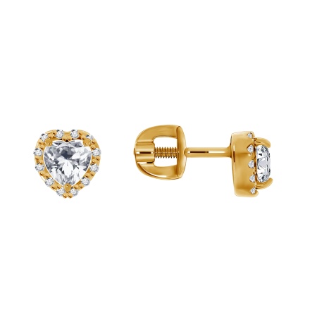 Пусеты из серебра с фианитами 2320200121 от KRASNOE, металл Серебро, вставка Фианит