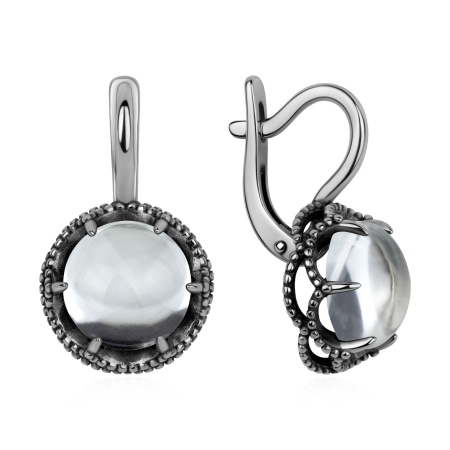 Серьги из серебра с горным хрусталем
