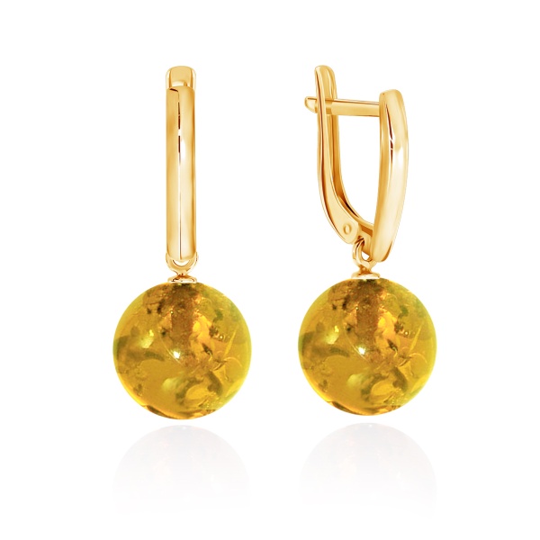 Серьги из серебра с янтарем