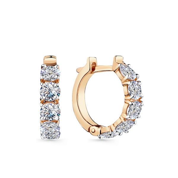 Серьги из золота 002-0791-0001-011 от KRASNOE, металл Золото, вставка Фианит