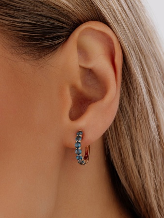 Серьги из серебра с лондон топазом