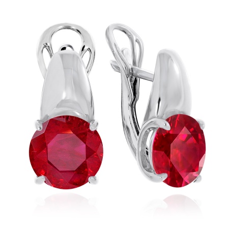 Серьги из серебра с натуральными корундами