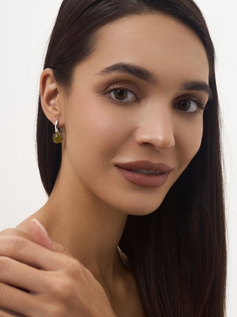 Серьги из серебра с кошачьим глазом