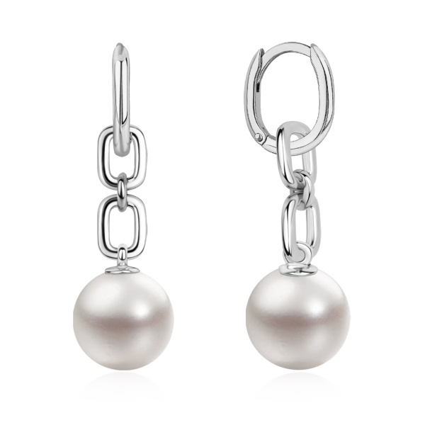 Серьги из серебра с жемчугами