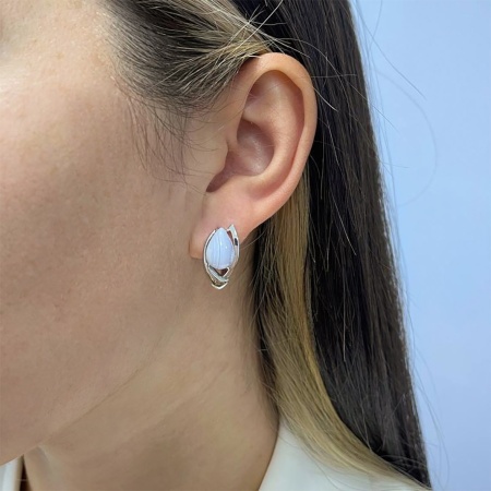 Серьги из серебра с агатом