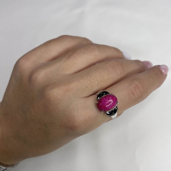 Купить кольцо из серебра с агатом и фианитами в интернет-магазине KRASNOE