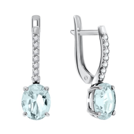 Серьги из серебра с фианитом 2340200185-79 от KRASNOE, металл Серебро, вставка Фианит