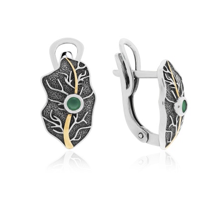 Серьги из серебра с агатами