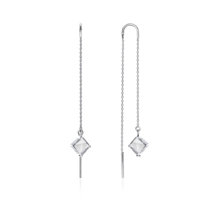 Серьги из серебра с хрусталём 2340520705-2 от KRASNOE, металл Серебро, вставка Горный хрусталь