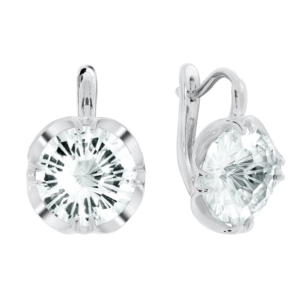 Серьги из серебра с фианитами 2340201495 от KRASNOE, металл Серебро, вставка Фианит