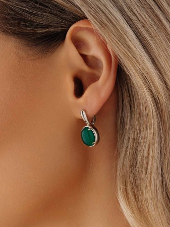 Серьги из серебра с агатом