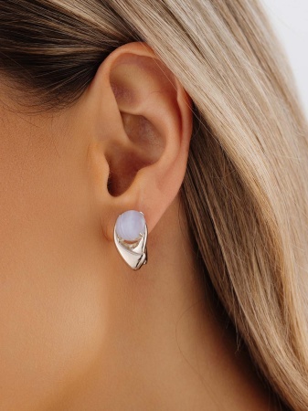 Серьги из серебра с агатом