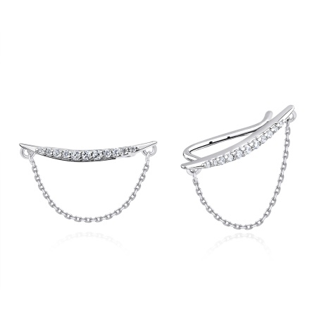 Серьги из серебра с фианитом