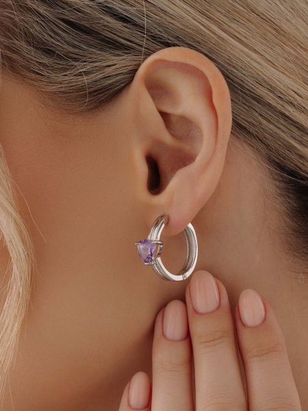 Серьги из серебра с аметистом