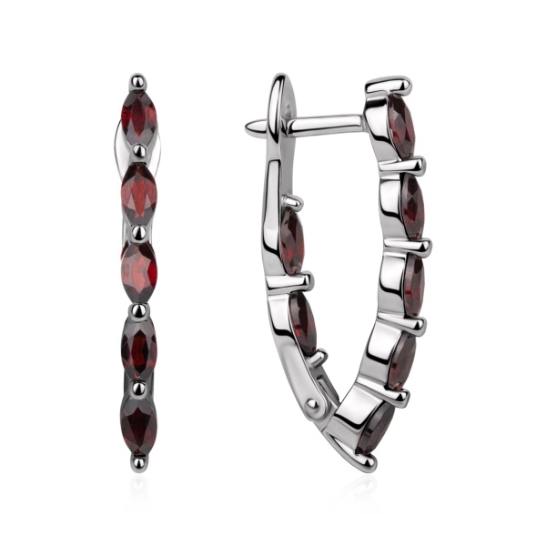 Серьги из серебра с гранатом