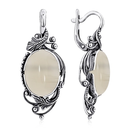 Серьги из серебра с агатом