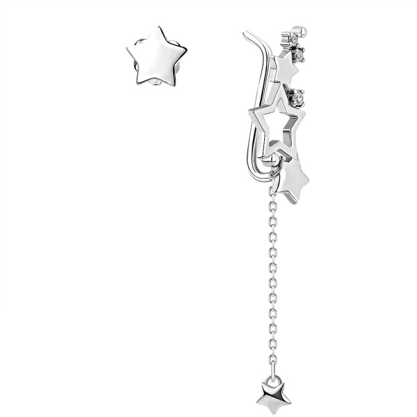 Серьги из серебра с ситаллом в ювелирном интернет-магазине