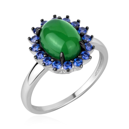 Купить кольцо из серебра с агатом и ситаллами в интернет-магазине KRASNOE