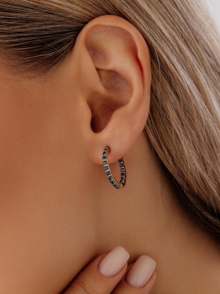 Серьги из серебра с топазом со скидкой