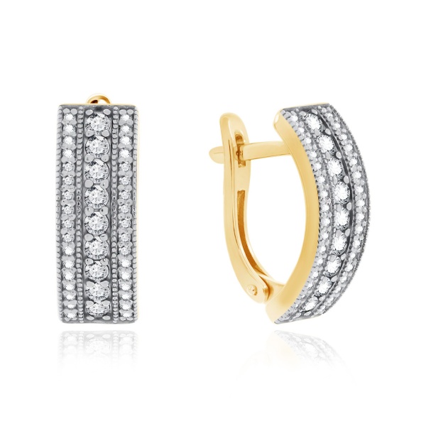 Серьги из серебра с фианитом со скидкой