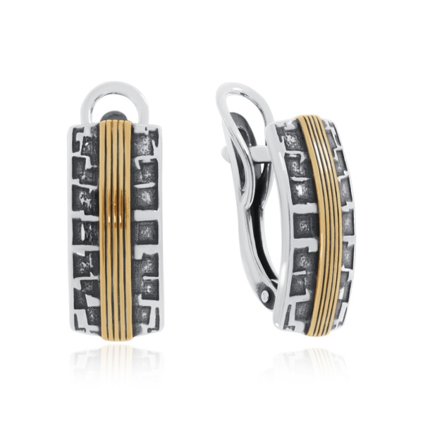 Серьги из серебра без вставок 2317401762 от KRASNOE, металл Серебро, вставка Без вставок