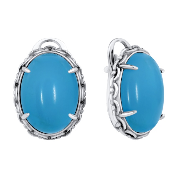 Серьги из серебра с бирюзой