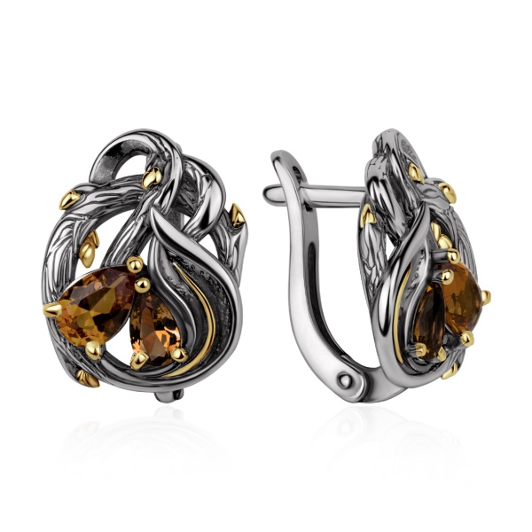 Серьги из серебра с ситаллом