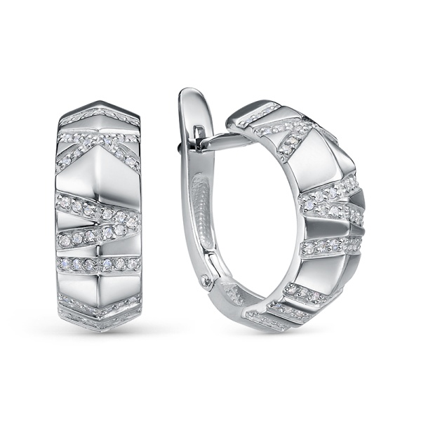 Серьги из серебра с1205351 от KRASNOE, металл Серебро, вставка Фианит