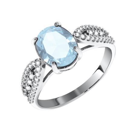 Купить кольцо из серебра с кварцем и фианитами в интернет-магазине KRASNOE