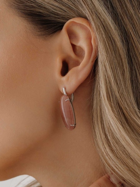 серьги из серебра с халцедоном в ювелирном интернет-магазине