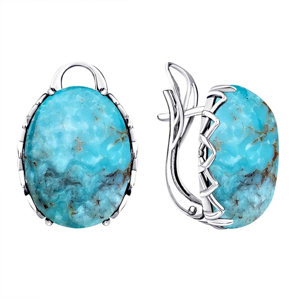Серьги из серебра с бирюзой