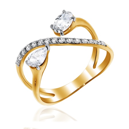 Купить кольцо из серебра с фианитами в интернет-магазине KRASNOE