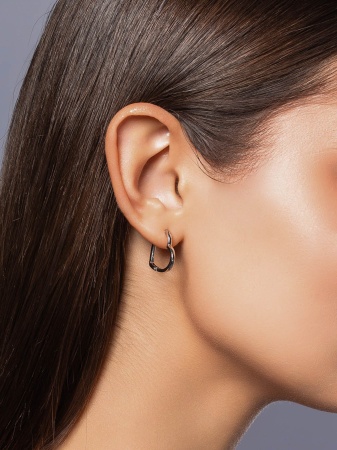 Серьги из серебра без вставок 2340401893 от KRASNOE, металл Серебро, вставка Без вставок