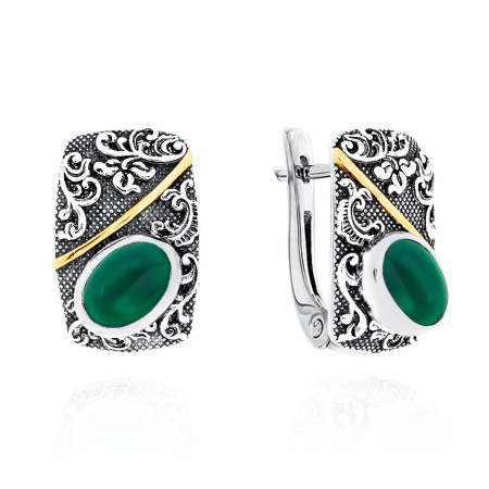 Серьги из серебра с агатами 2317391367-60 от KRASNOE, металл Серебро, вставка Агат