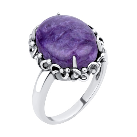 Купить кольцо из серебра с чароитом в интернет-магазине KRASNOE