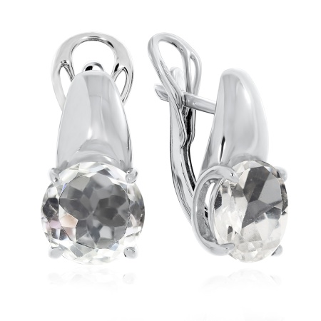 Серьги из серебра с горным хрусталём