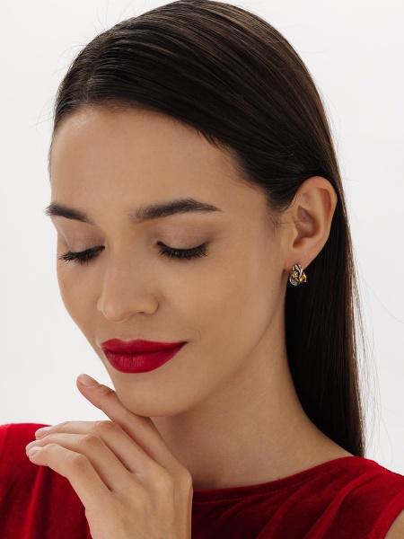 Серьги из серебра с ситаллами в ювелирном интернет-магазине