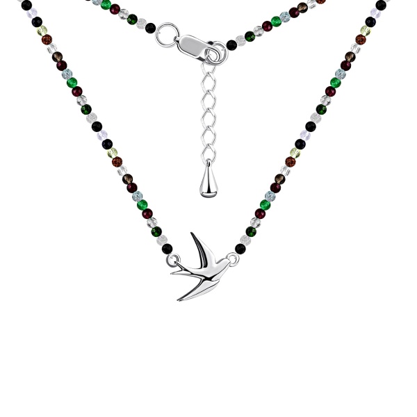 Колье из серебра с агатами 8340394876-1-45