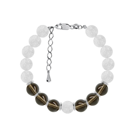 Купить браслет из серебра с топазами и кварцем