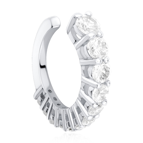 Серьги из серебра с фианитом