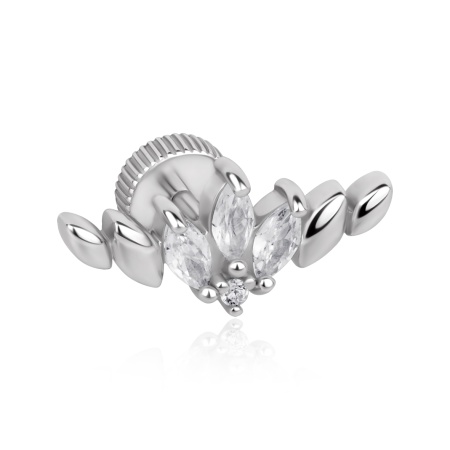 Серьги из серебра с фианитом