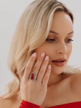 Купить кольцо из серебра с агатом в интернет-магазине KRASNOE