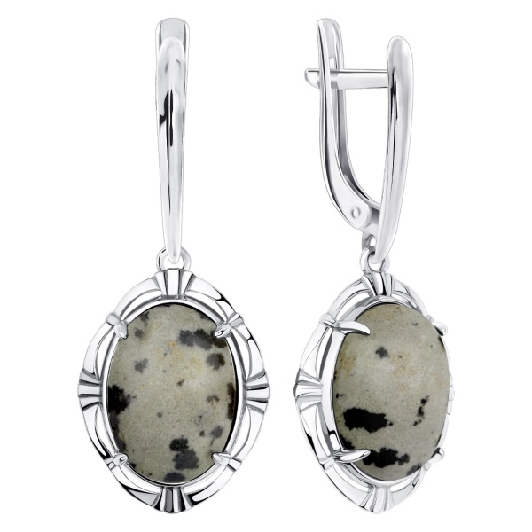 Серьги из серебра с яшмой в ювелирном интернет-магазине